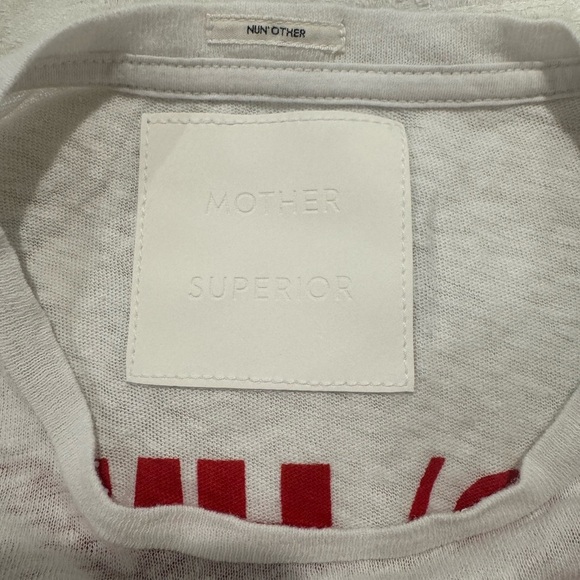 Mother Denim The Rowdy Tee in Technophobia White cotton linen oversized - Picture 3 of 8